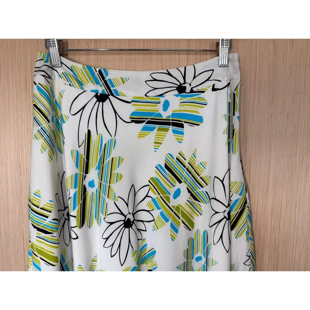 Valerie Stevens 100% Silk Floral Skirt Womens Size 4 Multicolor Event Retro - Picture 3 of 11